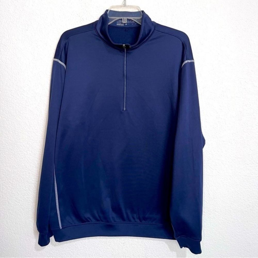 Nike Navy White Reverse Stitching Golf Therma-Fit Half Zip Pullover XL